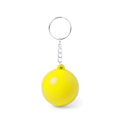 Llavero pelota antiestrés amarilla de suave cuerpo con anilla y cadenita · KoalaRojo, Artículo promocional y personalizado