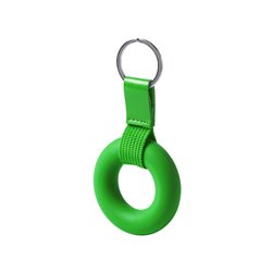 Llavero aro antiestrés verde con tira de poliéster y anilla plana · Merchandising promocional de Cuidado y salud · Koala Rojo