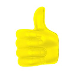 Mano like antiestrés amarilla en forma de mano con pulgar levantado · KoalaRojo, Artículo promocional y personalizado