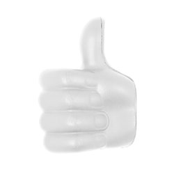 Mano like antiestrés blanca en forma de mano con pulgar levantado · KoalaRojo, Artículo promocional y personalizado