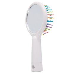 Cepillo antienredos multicolor en plástico blanco con púas de colores · KoalaRojo, Artículo promocional y personalizado