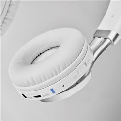 Cascos auriculares inalámbricos en blanco con cable jack y carga microUSB · KoalaRojo, Artículo promocional y personalizado
