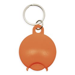 Llavero redondo naranja de plástico con ficha extraíble para carro compra · Merchandising promocional de Herramientas y motor · Koala Rojo