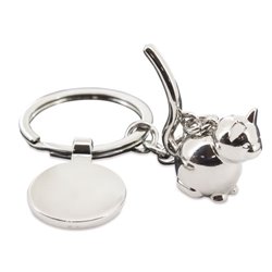Llavero gatito con placa redonda en aleación de zinc y anilla plana · KoalaRojo, Artículo promocional y personalizado