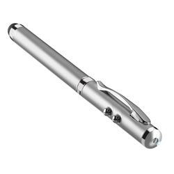 Bolígrafo láser con luz LED blanca y cuerpo metálico plateado · KoalaRojo, Artículo promocional y personalizado