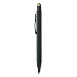 Bolígrafo de aluminio negro con puntero pulsador en dorado · KoalaRojo, Artículo promocional y personalizado