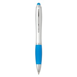 Bolígrafo giratorio metálico satinado con agarre suave en azul claro · KoalaRojo, Artículo promocional y personalizado