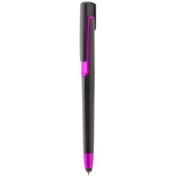 Bolígrafo touch en plástico ABS negro con detalle fucsia en contraste · KoalaRojo, Artículo promocional y personalizado