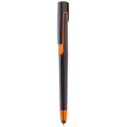 Bolígrafo touch en plástico ABS negro con detalle naranja en contraste · KoalaRojo, Artículo promocional y personalizado