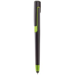 Bolígrafo touch en plástico ABS negro con detalle verde en contraste · KoalaRojo, Artículo promocional y personalizado