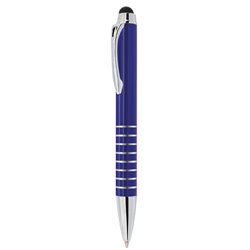 Bolígrafo de aluminio azul con clip de acero y anillas decorativas plateadas · KoalaRojo, Artículo promocional y personalizado