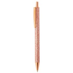 Bolígrafo de cuerpo con glitter purpurina encapsulada en oro rosado · Merchandising promocional de Escritorio y Oficina · Koala Rojo