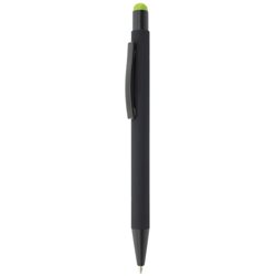 Bolígrafo metálico con texturas soft suave y puntero touch en verde · Merchandising promocional de Escritura · Koala Rojo