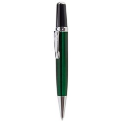 Bolígrafo mini metálico bicolor verde con detalles acabos en plateado · Merchandising promocional de Escritura · Koala Rojo