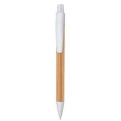 Bolígrafo en bambú con pulsador clip y punta en plástico ABS plateado · Merchandising promocional de Escritura · Koala Rojo