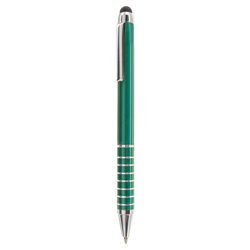 Bolígrafo puntero en aluminio verde con anillas decorativas en plateado · KoalaRojo, Artículo promocional y personalizado