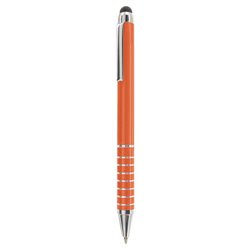 Bolígrafo puntero en aluminio naranja con anillas decorativas en plateado · KoalaRojo, Artículo promocional y personalizado