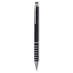 Bolígrafo puntero en aluminio negro con anillas decorativas en plateado · KoalaRojo, Artículo promocional y personalizado