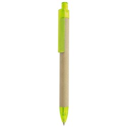 Bolígrafo cartón reciclado con clip y punta en plástico amarillo semitraslúcido · Merchandising promocional de Escritura · Koala Rojo