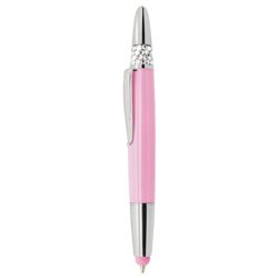 Bolígrafo de aluminio rosa con cápsula de cristales brillantes y detalles cromados · Merchandising promocional de Escritorio y Oficina · Koala Rojo