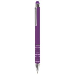 Bolígrafo puntero de aluminio lila o morado con anillas y detalles plateados · Merchandising promocional de Escritorio y Oficina · Koala Rojo
