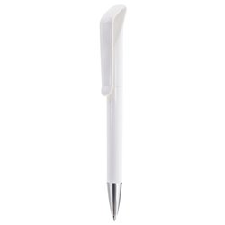 Bolígrafo de plástico blanco con clip integrado continuo de líneas rectas · KoalaRojo, Artículo promocional y personalizado