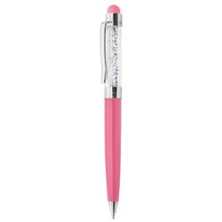 Bolígrafo giratorio rosa con encapsulado de cristales imitación diamantes · Merchandising promocional de Escritorio y Oficina · Koala Rojo