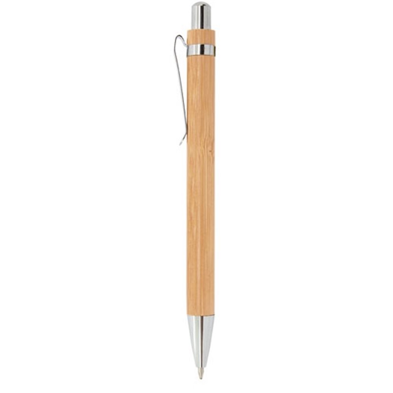 Bolígrafo bambú con detalles metálicos cromados de carga jumbo · Koala Rojo, Merchandising promocional y personalizado