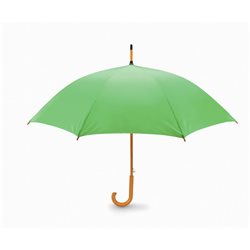 Paraguas automático verde con puntas y mango curvo en madera        · KoalaRojo, Artículo promocional y personalizado