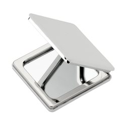 Espejo doble cuadrado con cierre magnético y tapa en polipiel
