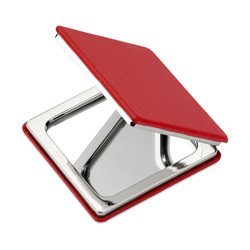 Espejo doble cuadrado con cierre magnético y tapa en PU rojo · KoalaRojo, Artículo promocional y personalizado