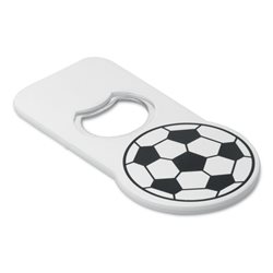 Abridor fútbol para nevera de plástico en forma de pelota de fútbol con parte trasera imantada · Merchandising promocional de Abridores · Koala Rojo