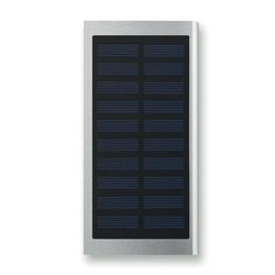 Powerbank de carga solar 8000 mAh de aluminio plateado con indicador de luz   · Merchandising promocional de Powerbank · Koala Rojo