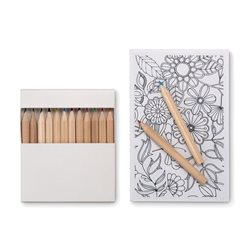 Set de colorear para adultos con plantillas y lápices de colores