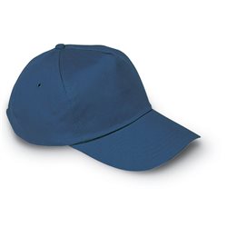 Gorra de 5 paneles azul marino tipo béisbol en algodón con cierre de plástico
