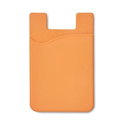 Tarjetero de silicona para móvil en naranja