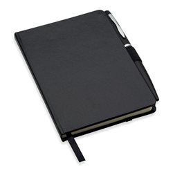 Cuaderno A6 de goma con tapa rígida, hojas rayadas y bolígrafo a juego · KoalaRojo, Artículo promocional y personalizado