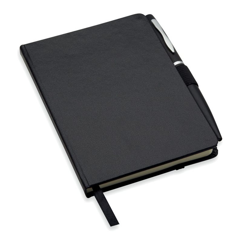 Cuaderno A6 de goma con tapa rígida, hojas rayadas y bolígrafo a juego · Koala Rojo, Merchandising promocional y personalizado
