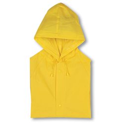 Chubasquero impermeable amarillo con capucha y bolsillos. Chubasquero Impermeable en PVC · Merchandising promocional de Por estación y clima · Koala Rojo