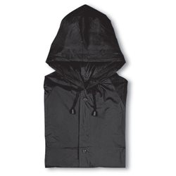 Chubasquero negro impermeable de lluvia en PVC con capucha y bolsillos · KoalaRojo, Artículo promocional y personalizado