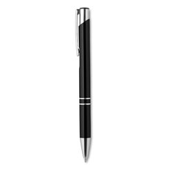 Bolígrafo de aluminio negro acabado anodizado con detalles cromados · KoalaRojo, Artículo promocional y personalizado