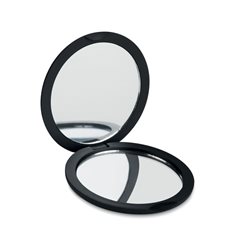 Espejito doble de bolso circular en goma negra con espejo normal y de aumento · Merchandising promocional de Cuidado personal · Koala Rojo