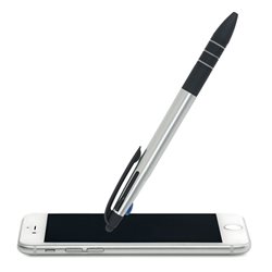 Bolígrafo de 3 tintas en ABS bicolor con puntero para pantallas táctiles