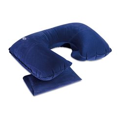 Almohada de viaje para cuello en azul con bolsa de terciopelo a juego · Merchandising promocional de Accesorios de viaje · Koala Rojo