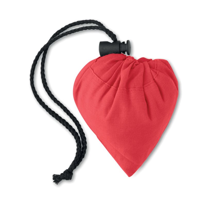 Bolsa plegable de compra en algodón rojo con asas cortas y cierre cordón · Koala Rojo, Merchandising promocional y personalizado