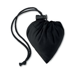 Bolsa plegada de compra en algodón negro con asas cortas y cierre cordón · KoalaRojo, Artículo promocional y personalizado