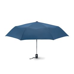 Paraguas plegable zinc en azul oscuro con fibra de vidrio con mango de goma