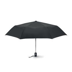 Paraguas plegable zinc en negro con fibra de vidrio con mango de goma