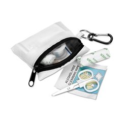 Kit de primeros auxilios en estuche blanco de cremallera con mosquetón · KoalaRojo, Artículo promocional y personalizado
