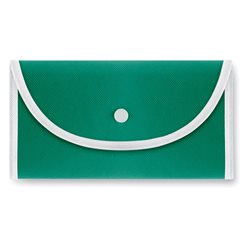 Bolsa plegable de la compra en non woven verde con ribete blanco y cierre botón · KoalaRojo, Artículo promocional y personalizado